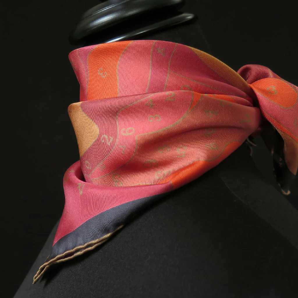 Hand Rolled Silk Scarf | Pure Silk Twill | The Gold Code