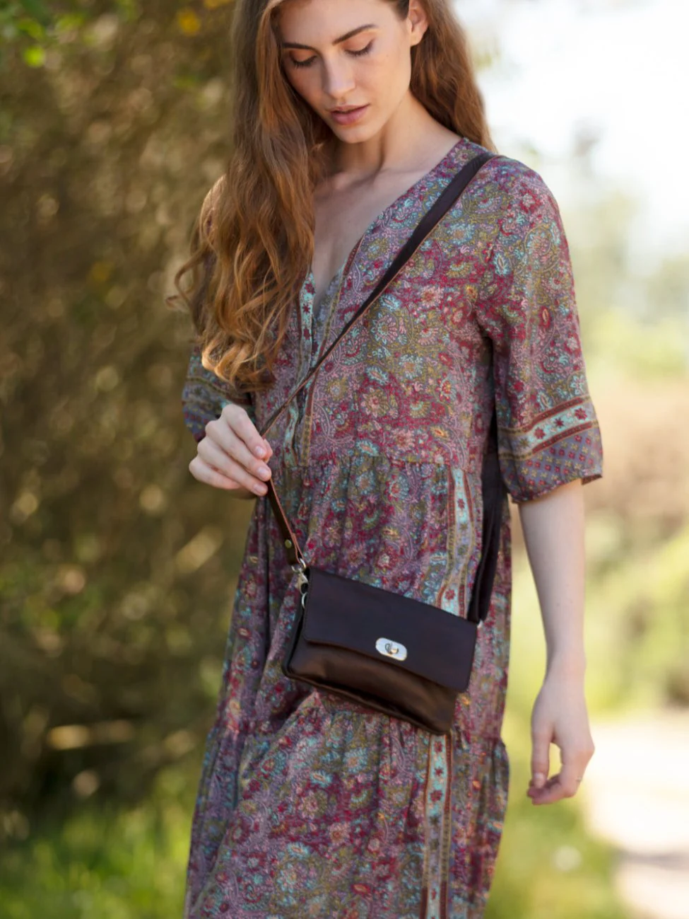 The Kenitra Soft Cross-Body Bag in Dark Brown - Image 3
