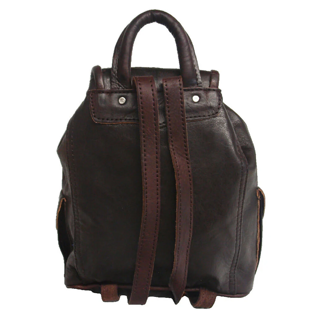 The Larache Small Rucksack in Dark Brown - Image 3