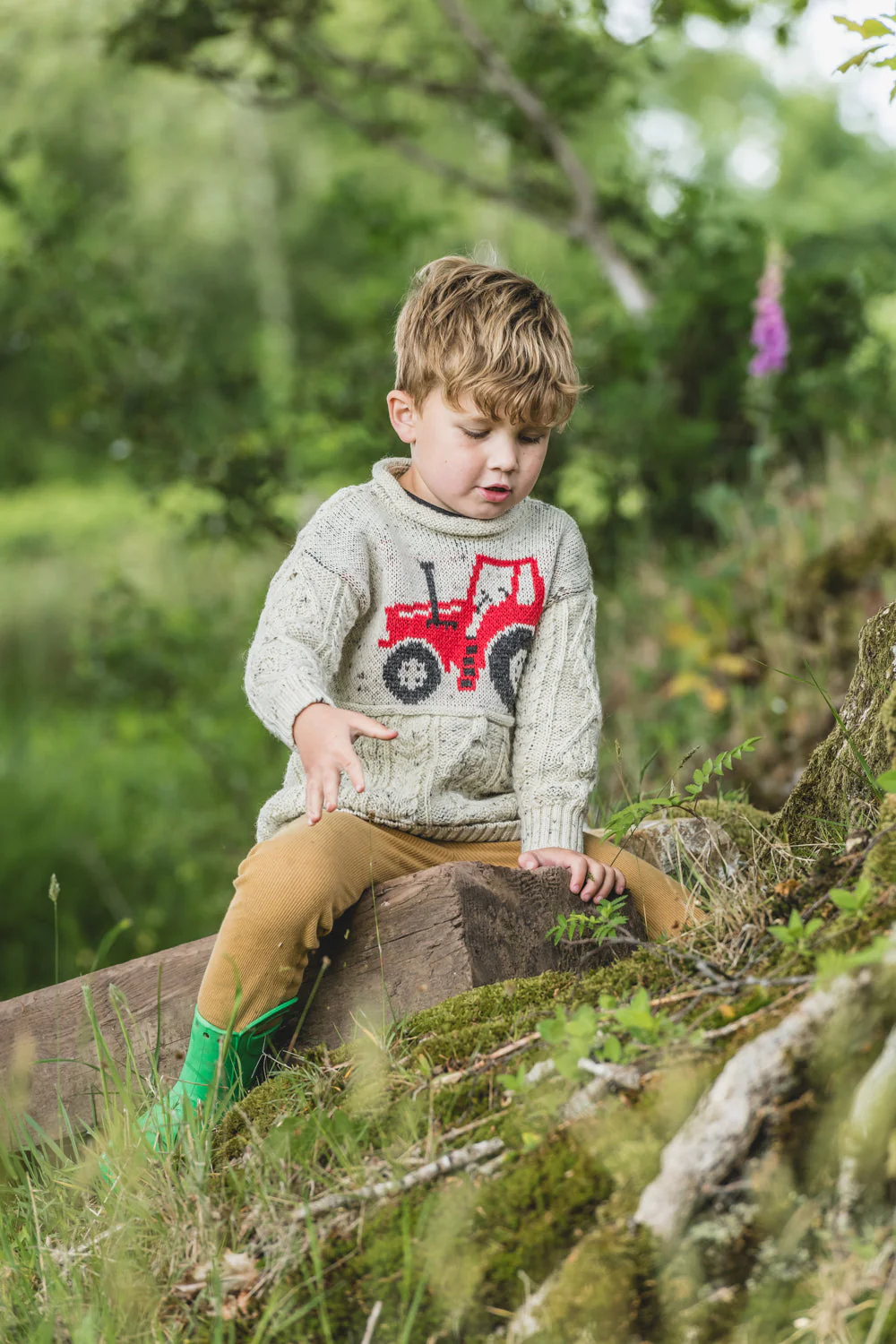 The Mini Muchelney - Tractor Knitted Jumper - Image 2
