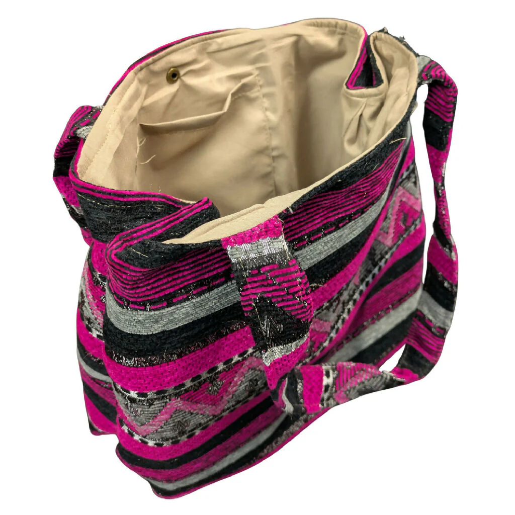 The Nador Large Expandable Fabric Tote in Pink - Image 2