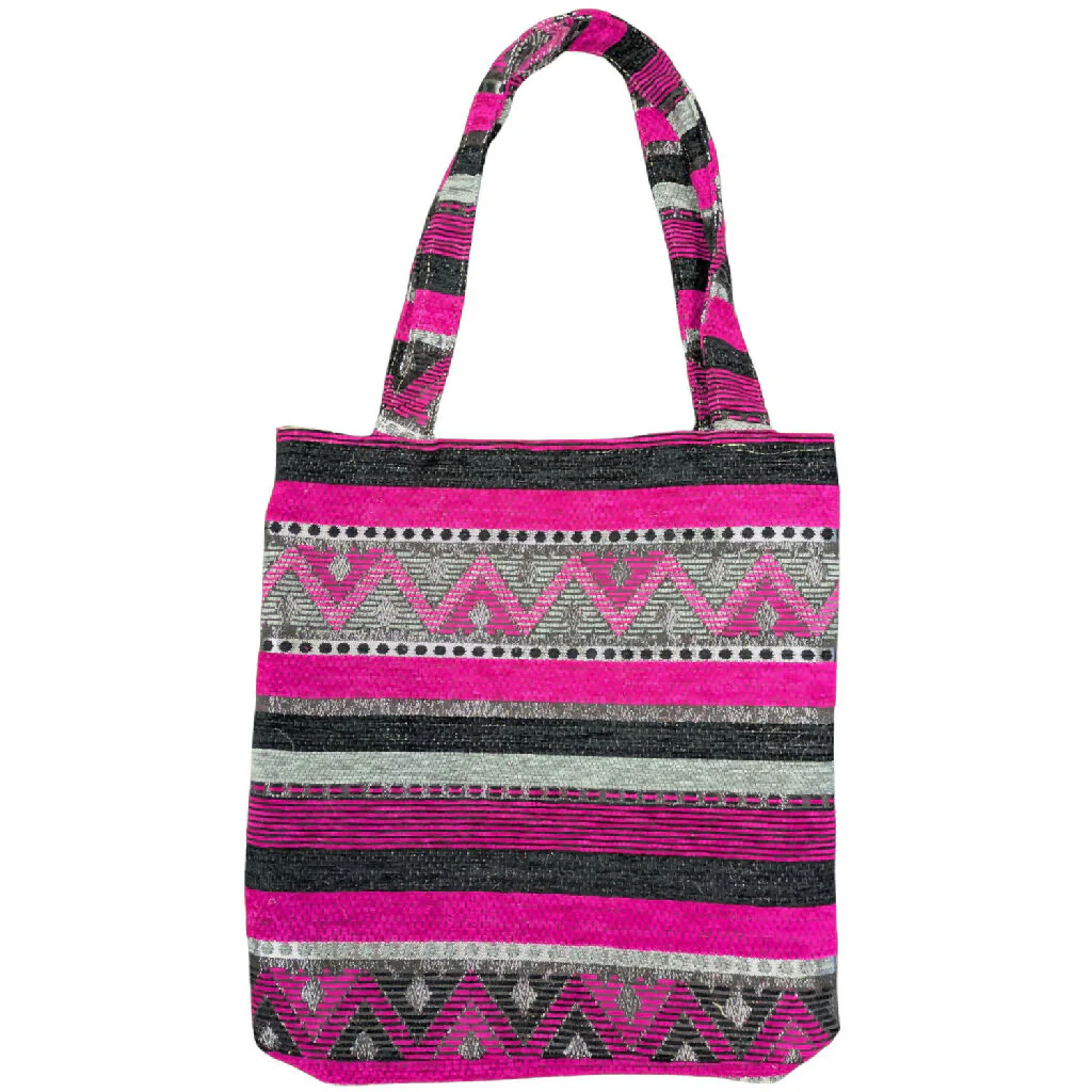 The Nador Large Expandable Fabric Tote in Pink - Image 4