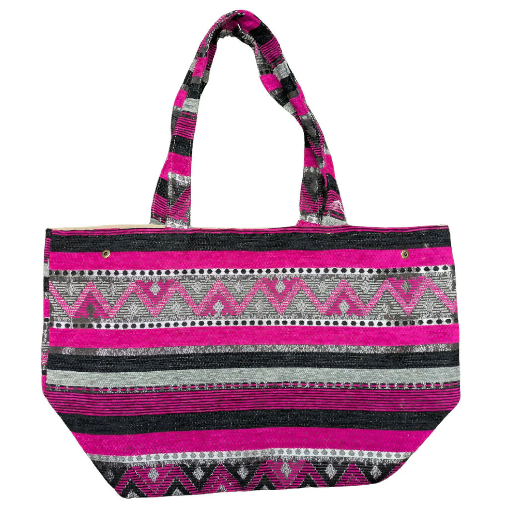 The Nador Large Expandable Fabric Tote in Pink - Image 5