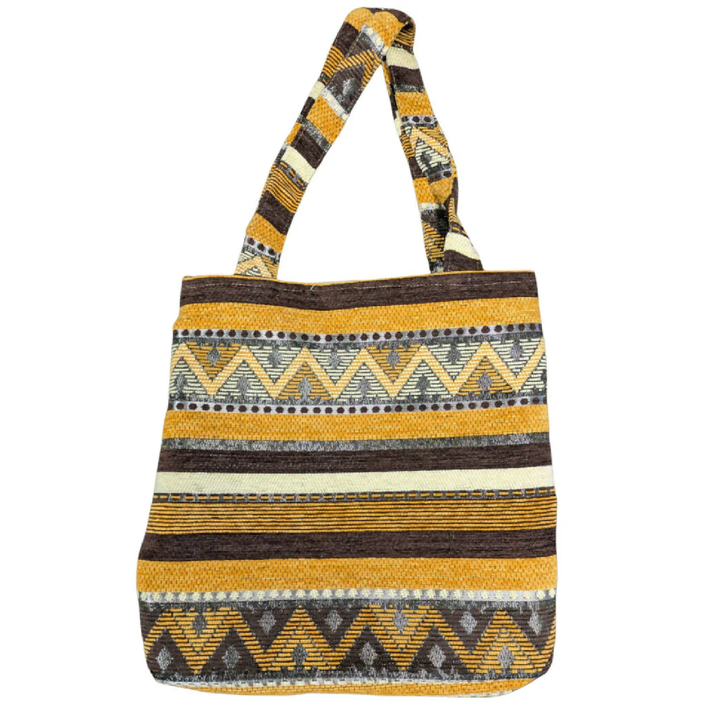 The Nador Large Expandable Fabric Tote in Yellow - Image 4