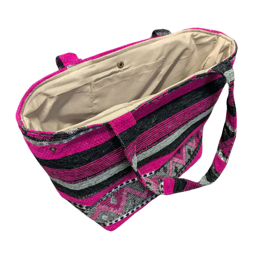 The Nador Small Expandable Fabric Tote in Pink - Image 2