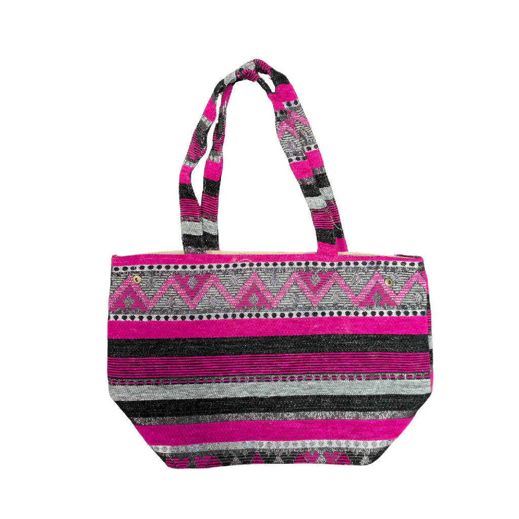 The Nador Small Expandable Fabric Tote in Pink - Image 3