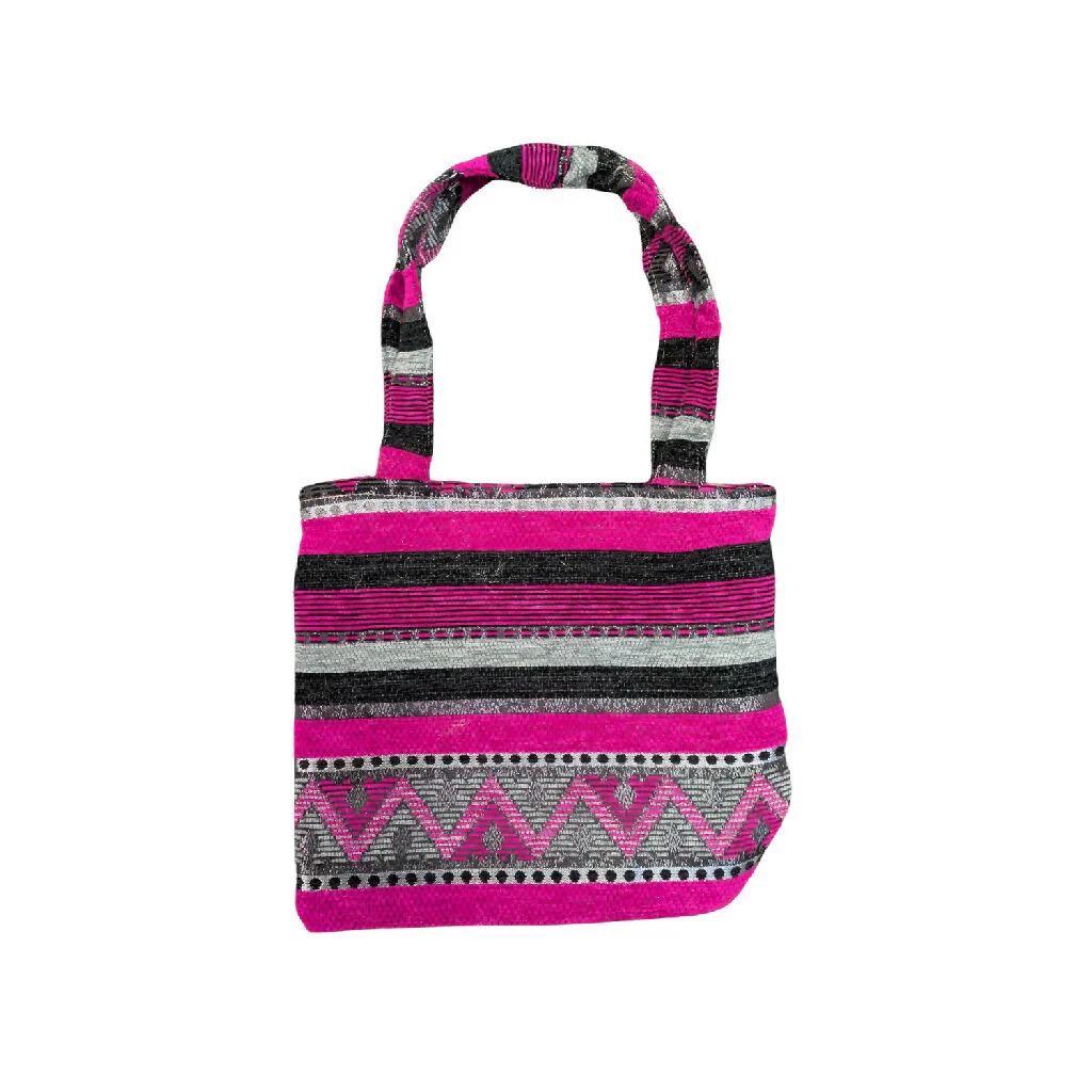 The Nador Small Expandable Fabric Tote in Pink - Image 4