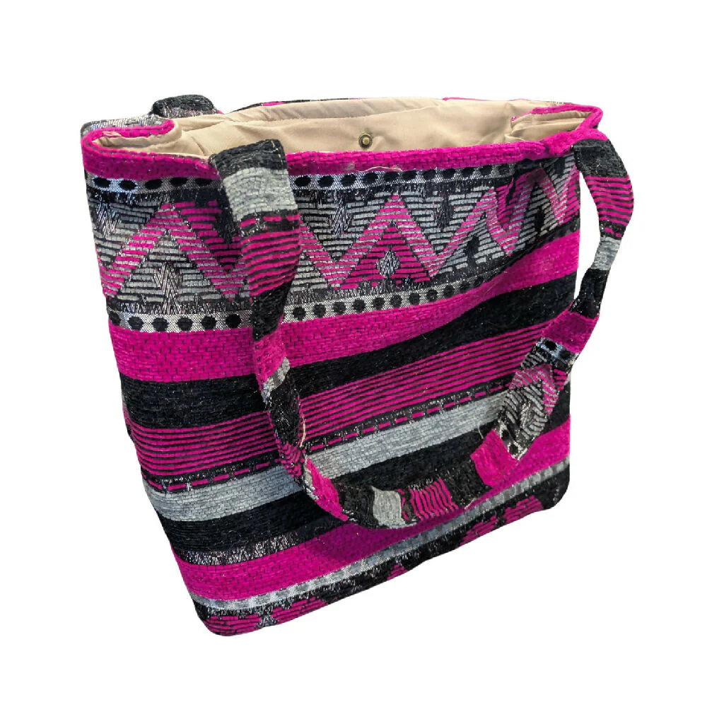 The Nador Small Expandable Fabric Tote in Pink - Image 5