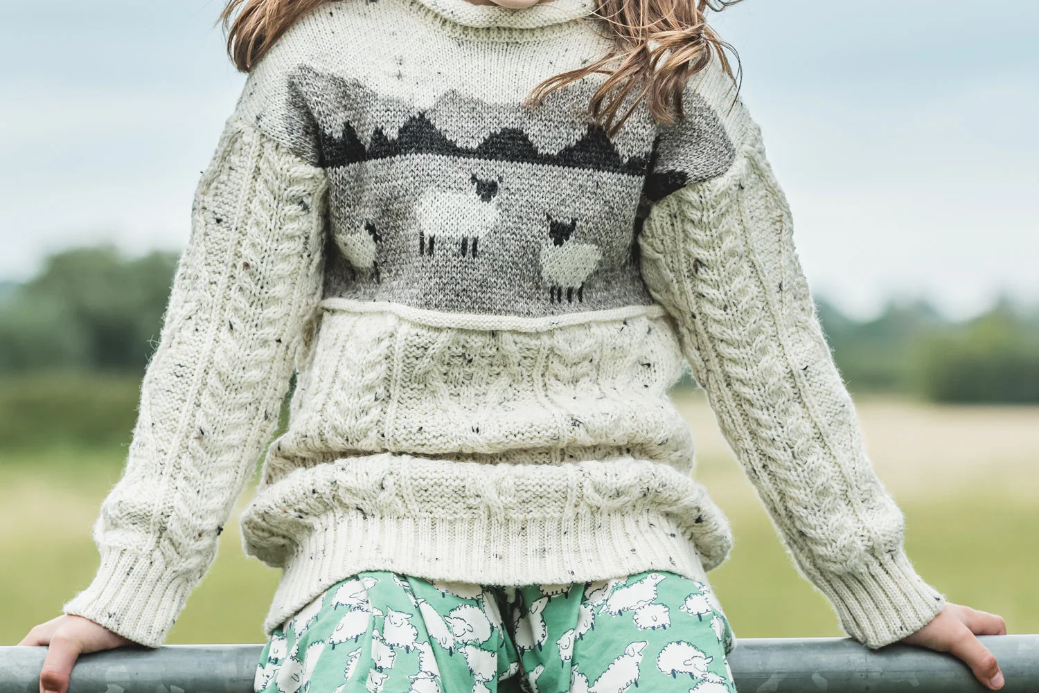 The Pipsqueak Priddy - Sheep Scene Knitted Jumper - Image 2