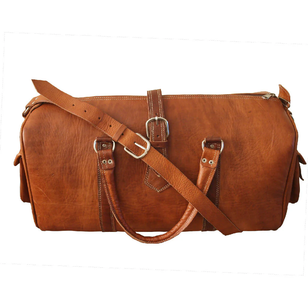 The Rabat Leather Overnight Bag in Tan - Image 3