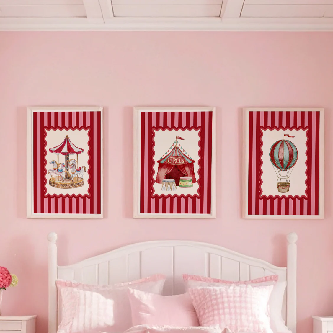 The Sky is The Limit, Hot Air Balloon Artwork, Kids Room Wall Art, Circus Art - Image 3