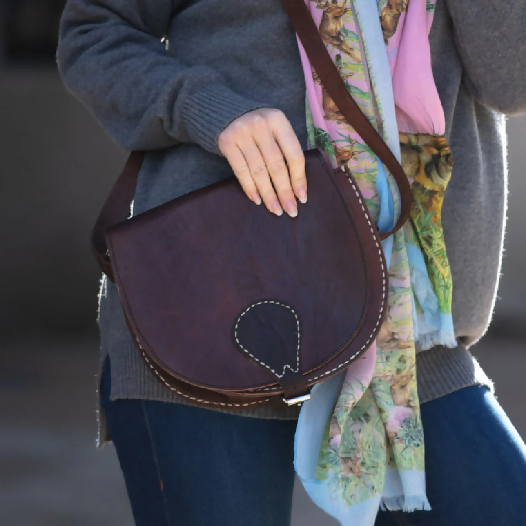 The Temara Large Saddle Bag in Dark Brown