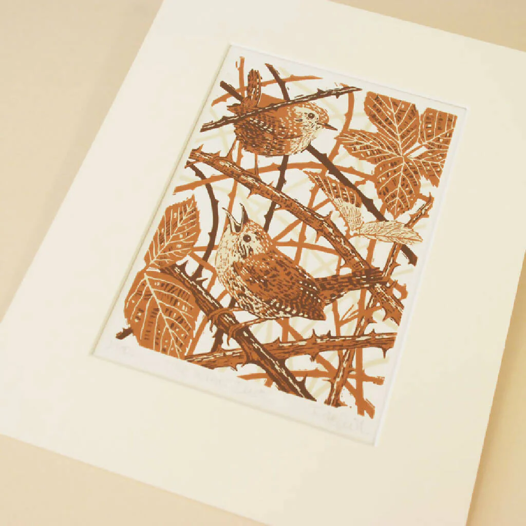 The Wrens' Duet - Limited Edition - Original Linocut Print - Image 2