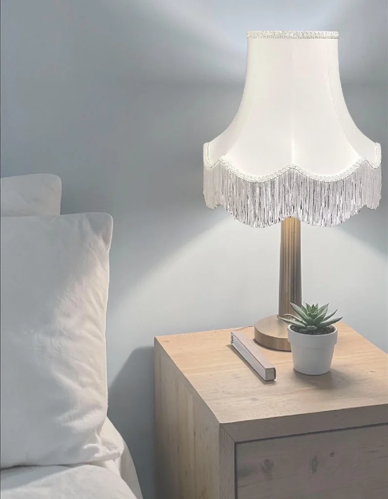 Traditional white fabric lampshades - Available in 8 sizes
