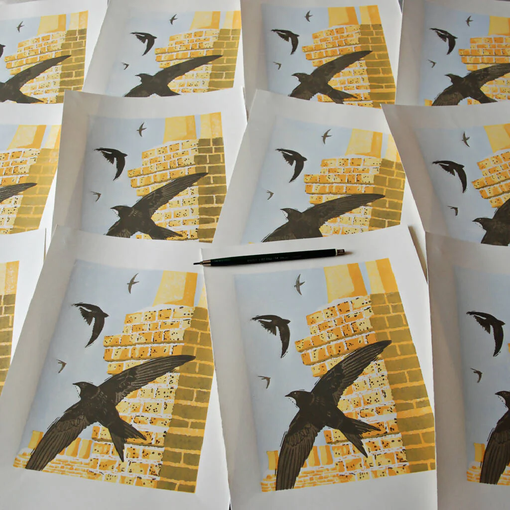Urban Swifts - Limited Edition - Original Linocut Print - Image 3