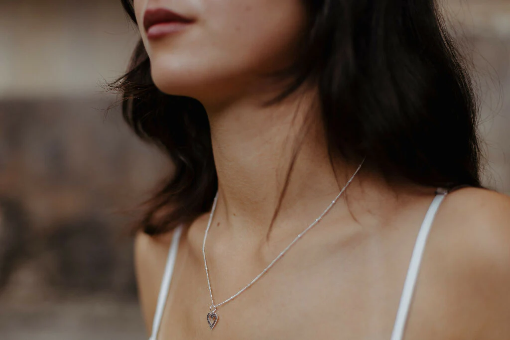 Venus Heart Necklace in Silver, Mini - Image 3