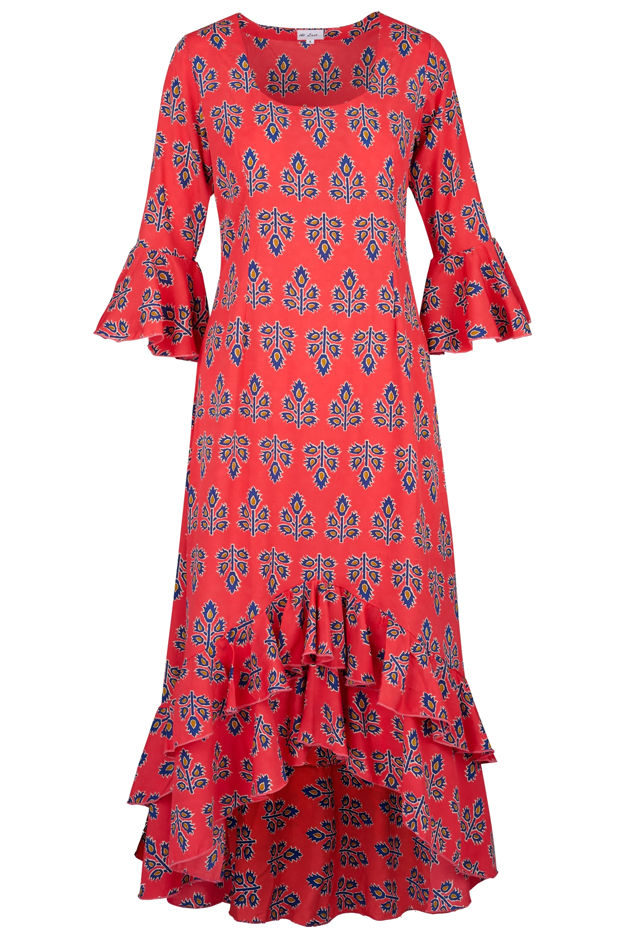 Victoria Midi Dress in Orange Thistle - Image 5
