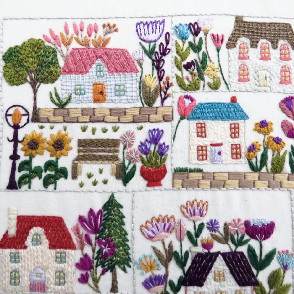 Village in Bloom Hand Embroidery Kit - Image 3