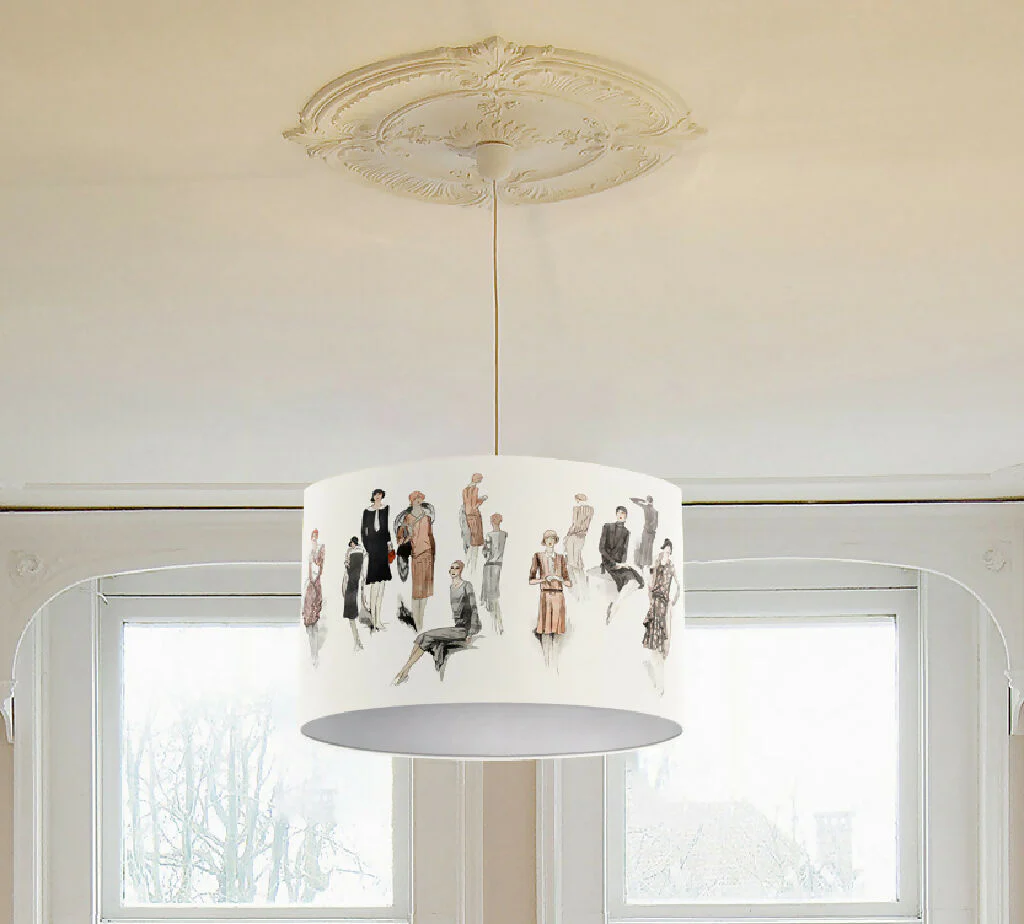 Vintage Fashion Print Lampshade