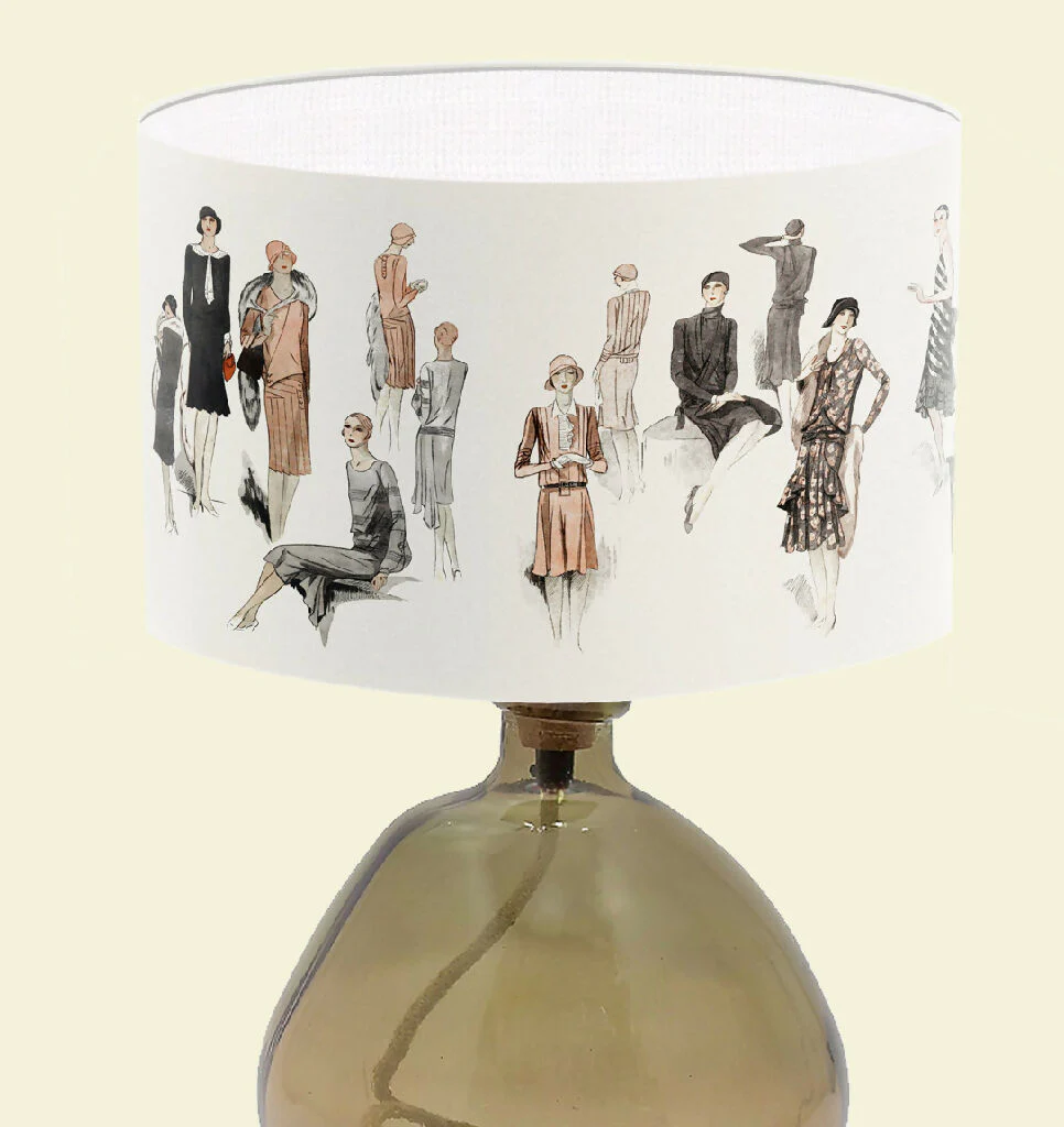 Vintage Fashion Print Lampshade - Image 2