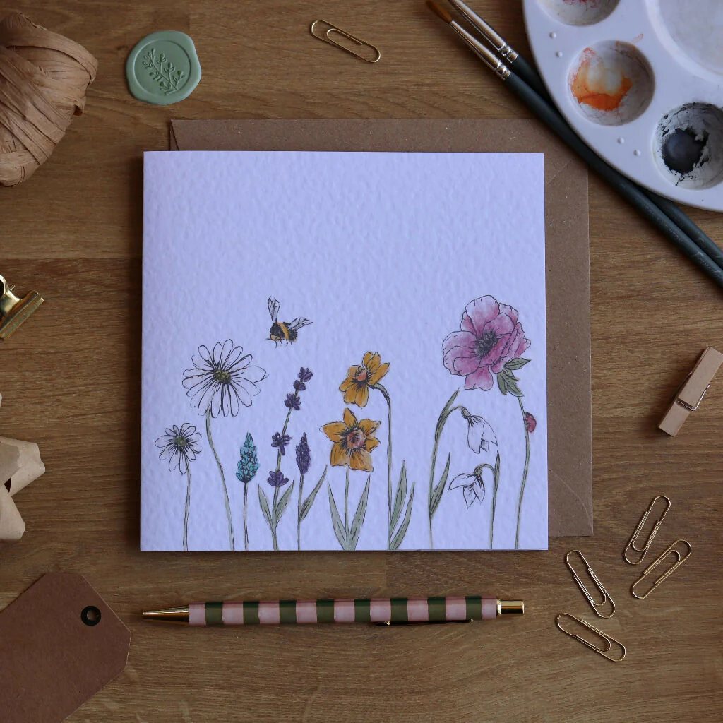 Spring Flowers Greeting Card