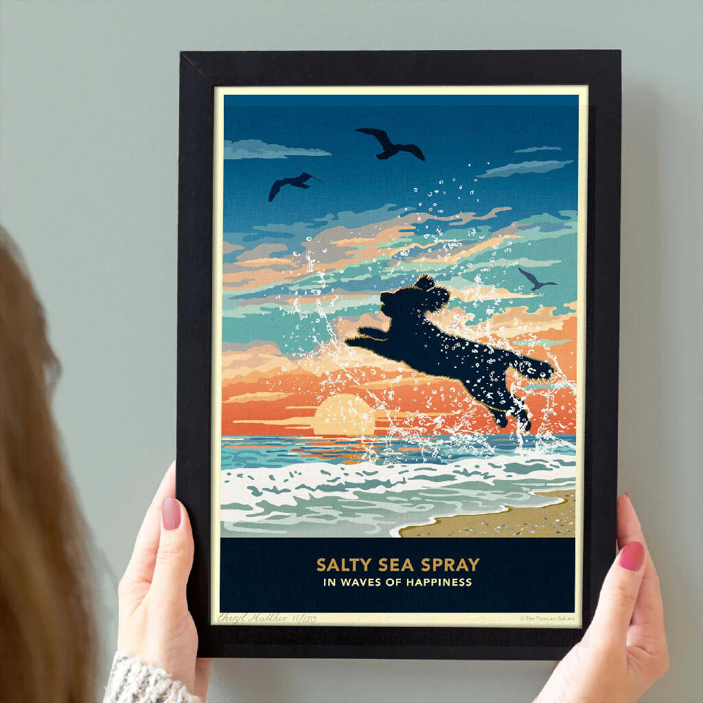 COCKAPOO OR POODLE 'WAVES OF HAPPINESS’ LIMITED EDITION ART PRINT - Image 5