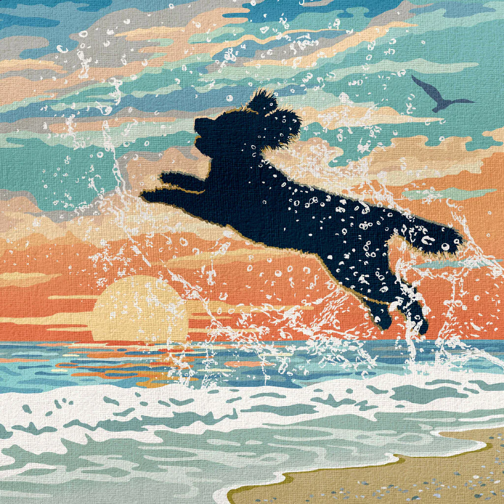COCKAPOO OR POODLE 'WAVES OF HAPPINESS’ LIMITED EDITION ART PRINT - Image 8