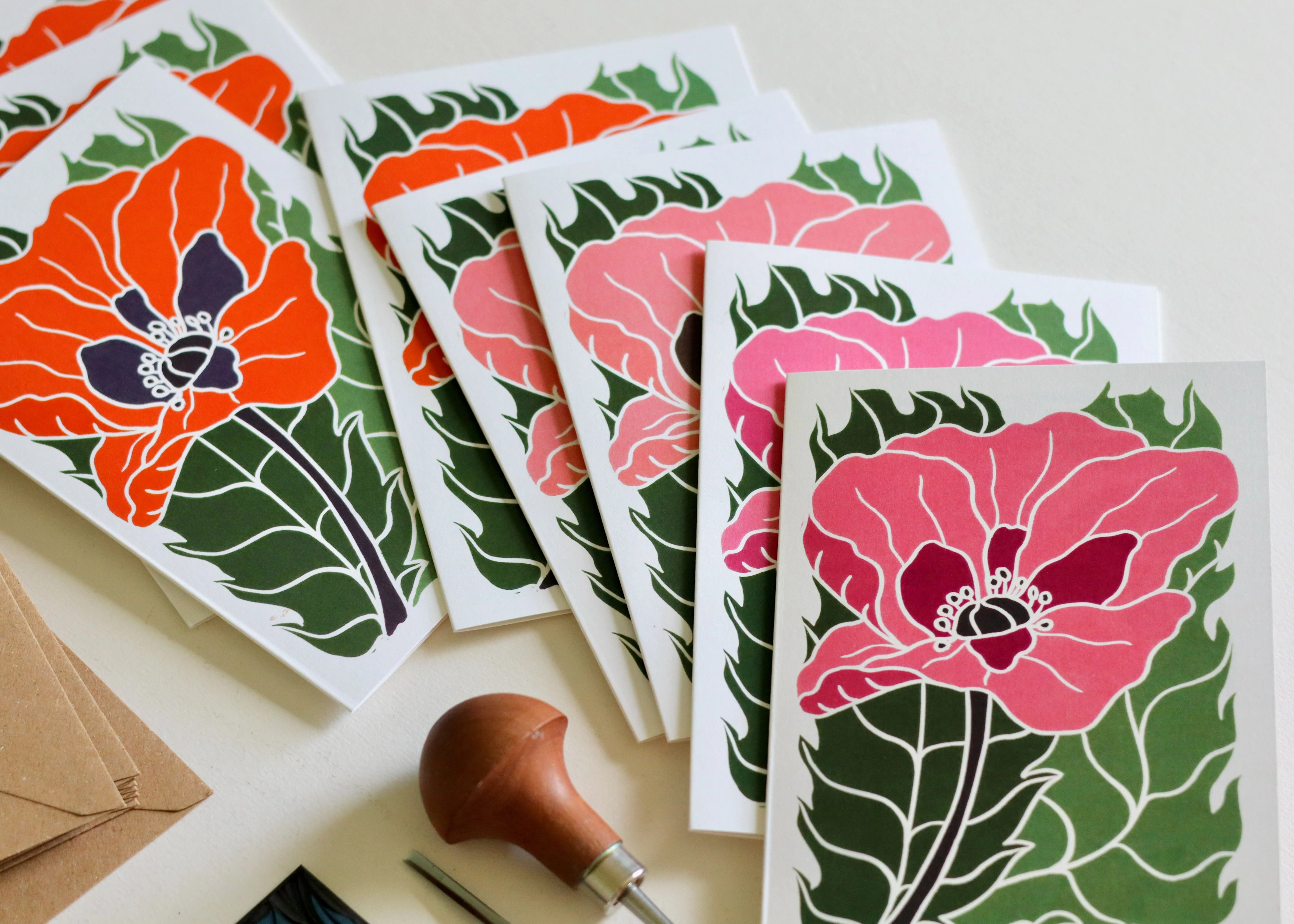 Wild Poppies in Pink Notecards | Set of 8 Notecards & Envelopes - Image 10
