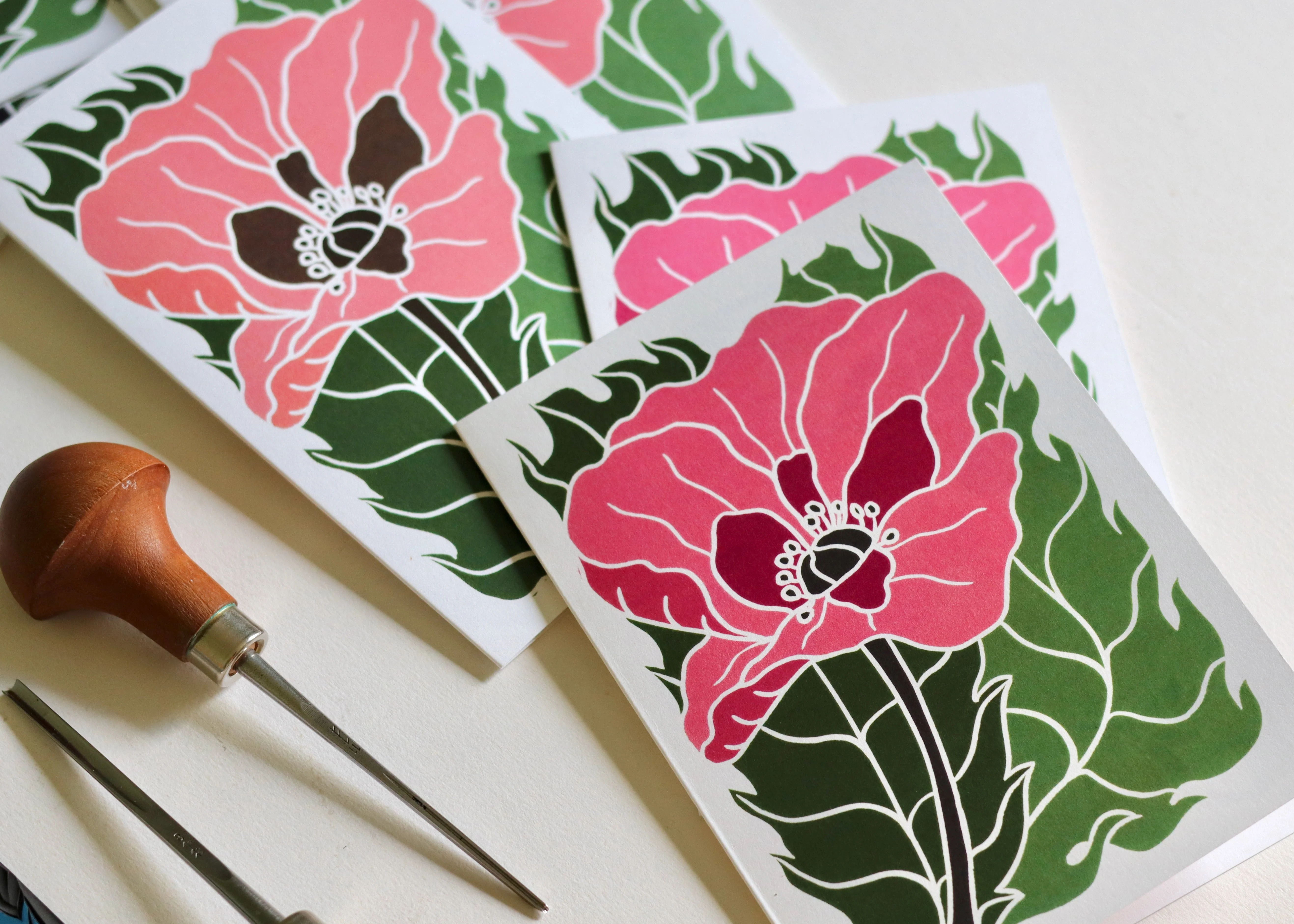 Wild Poppies in Pink Notecards | Set of 8 Notecards & Envelopes - Image 4