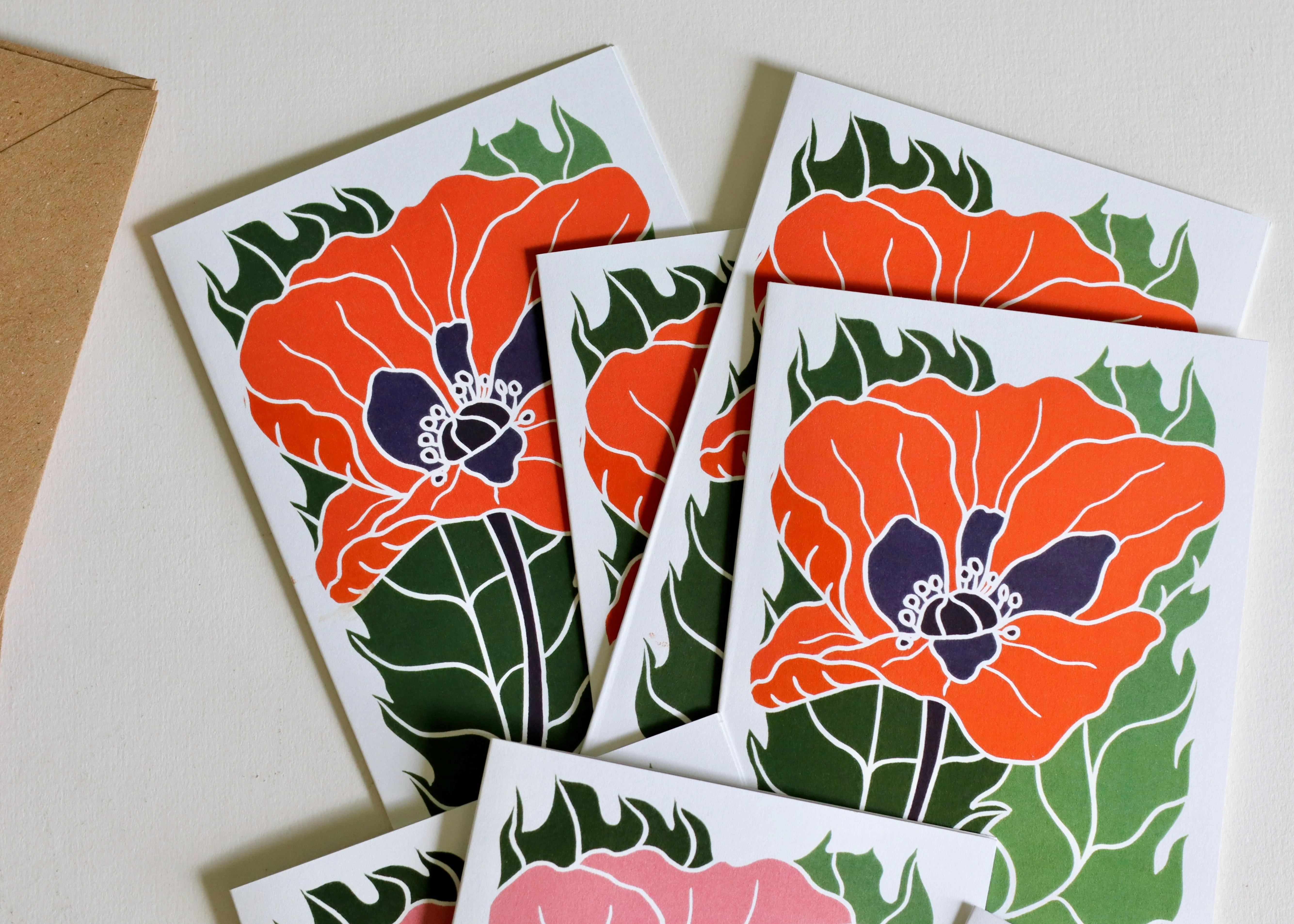 Wild Poppies in Pink Notecards | Set of 8 Notecards & Envelopes - Image 5
