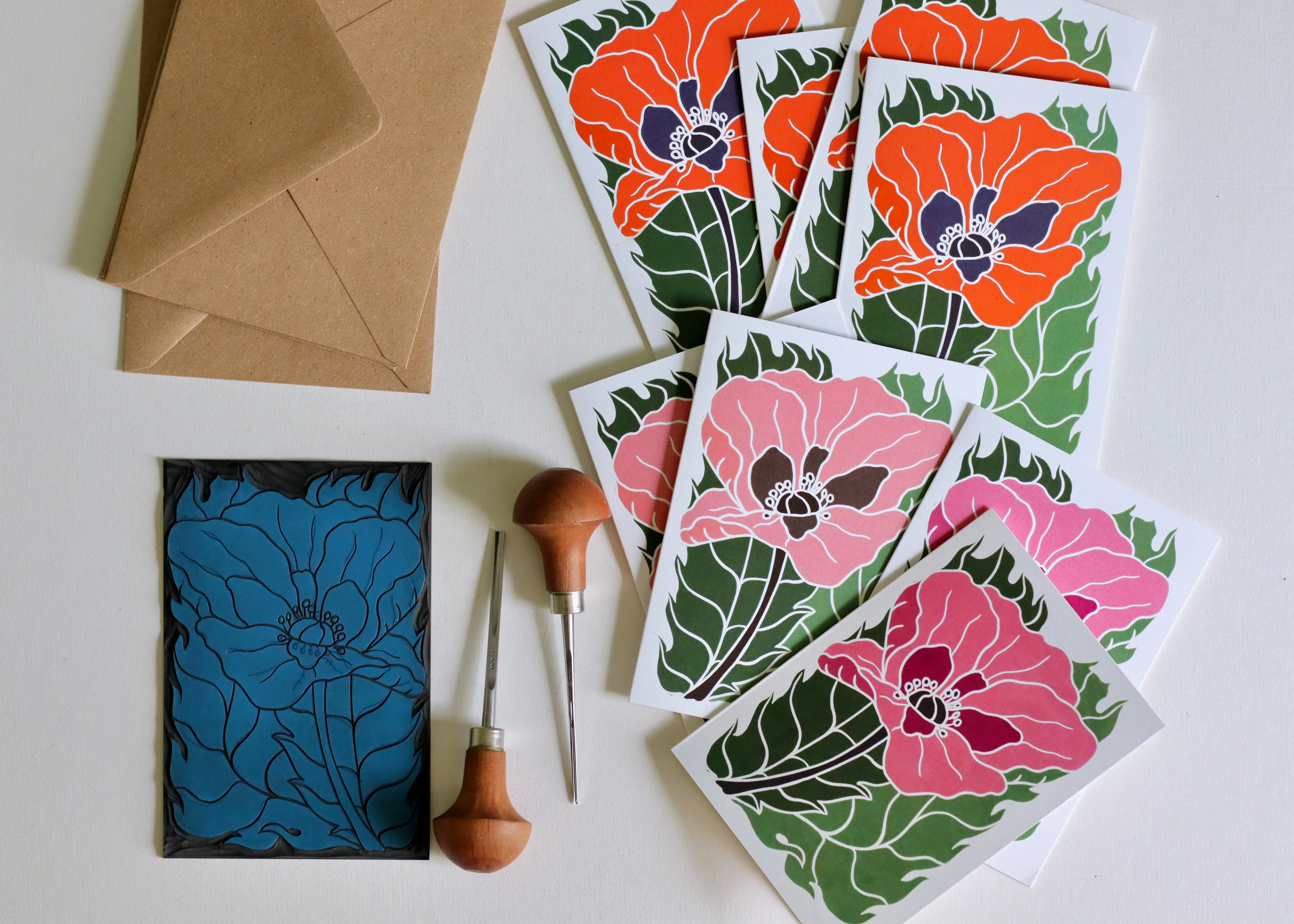 Wild Poppies in Pink Notecards | Set of 8 Notecards & Envelopes - Image 7