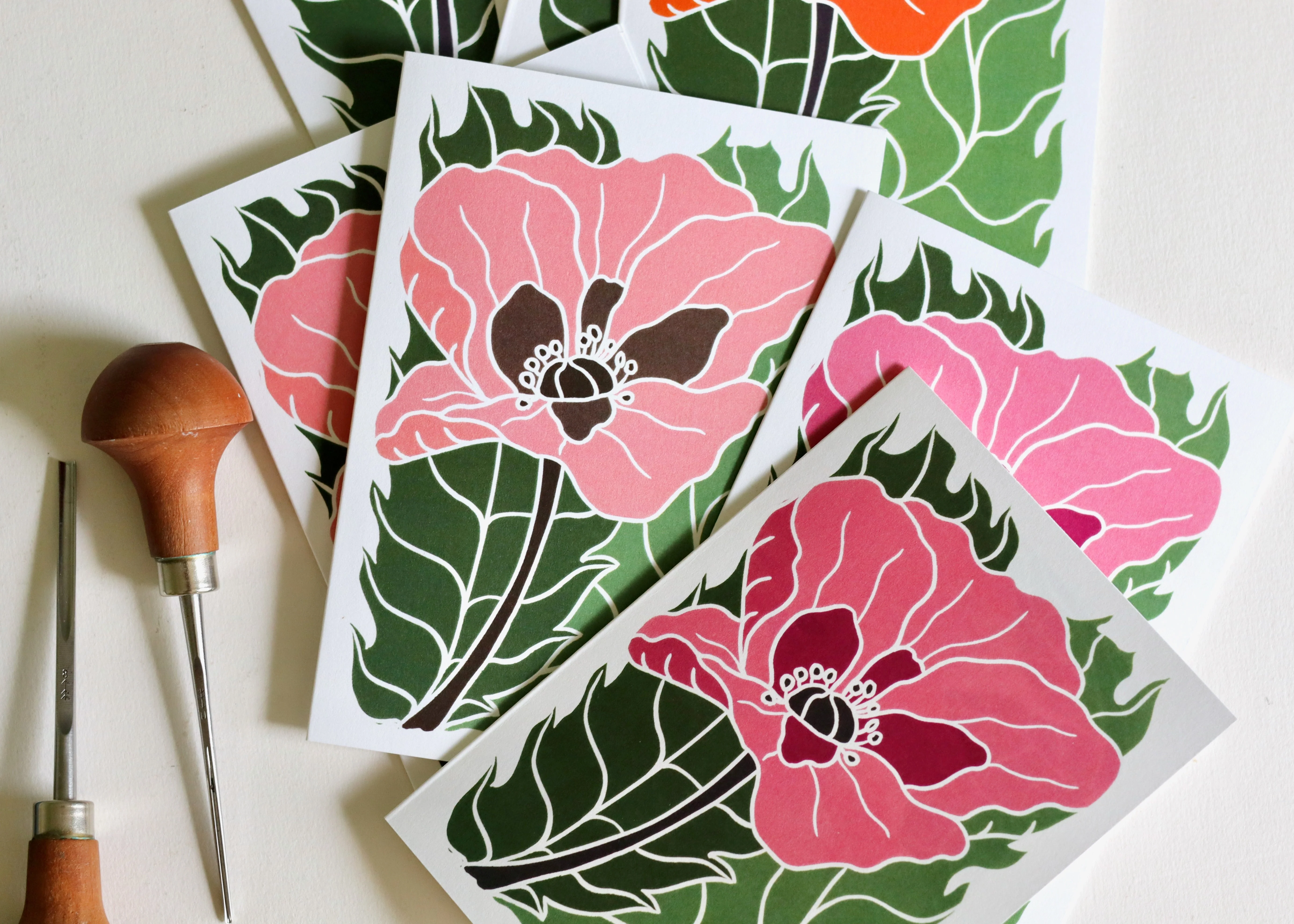Wild Poppies in Pink Notecards | Set of 8 Notecards & Envelopes - Image 8