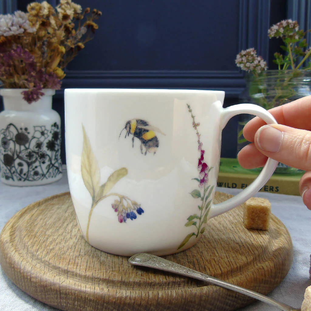 Wildflower and Bees Bone China Mug - Image 7