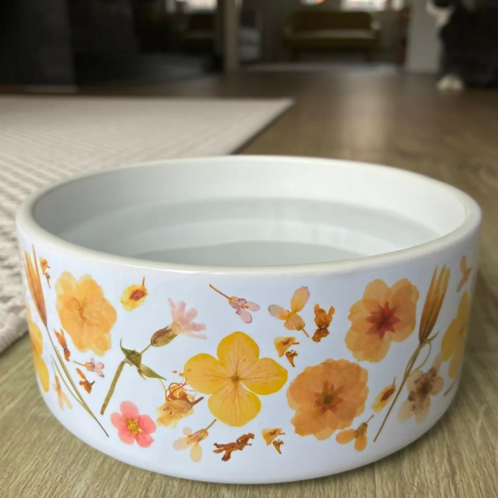 Floral Ceramic Dog & Cat Bowl - Image 4