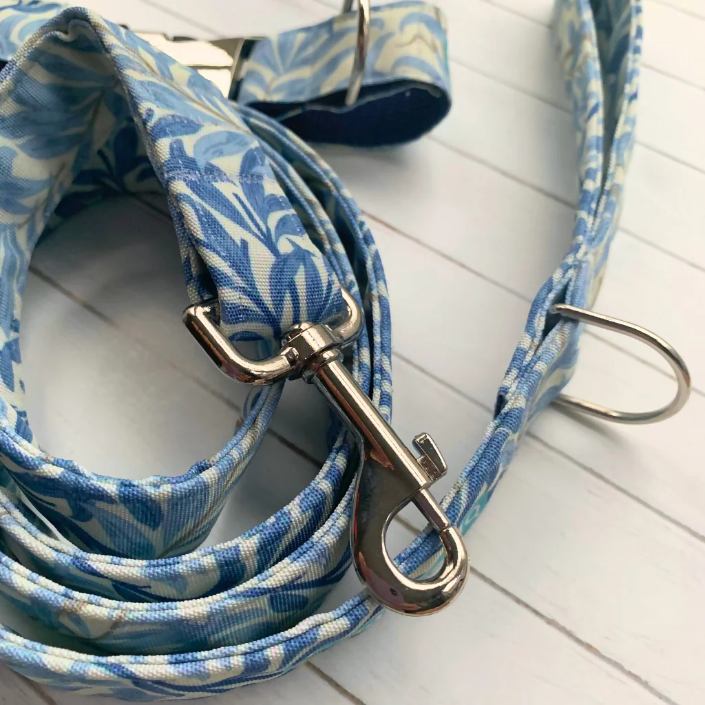 Dog Collar & Lead Gift Set | William Morris “Willow Bough” | Sea Breeze - Image 4