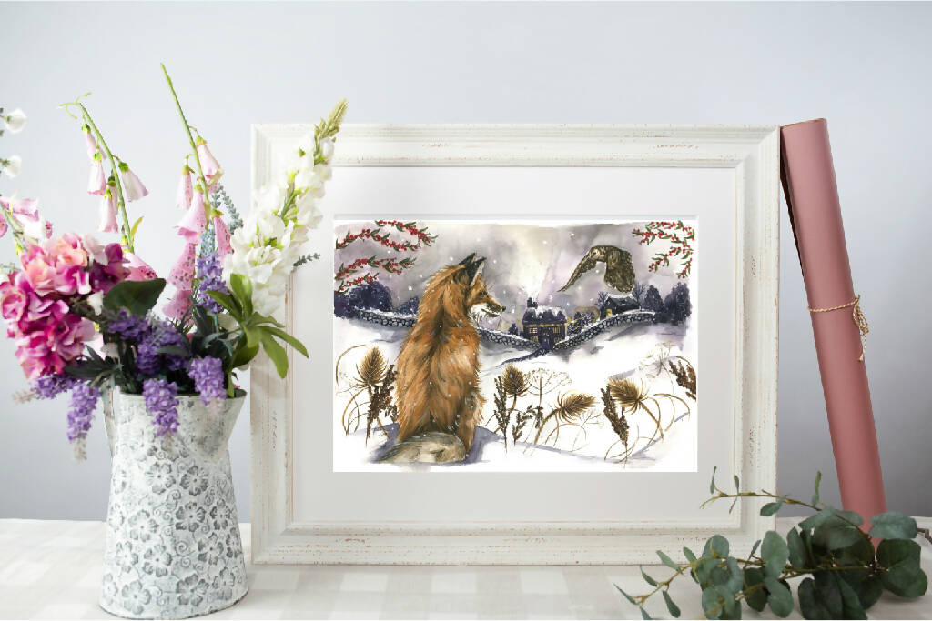 Winter Fox and Owl 'The Foxwood Manor' Limited Edition Print - Image 2