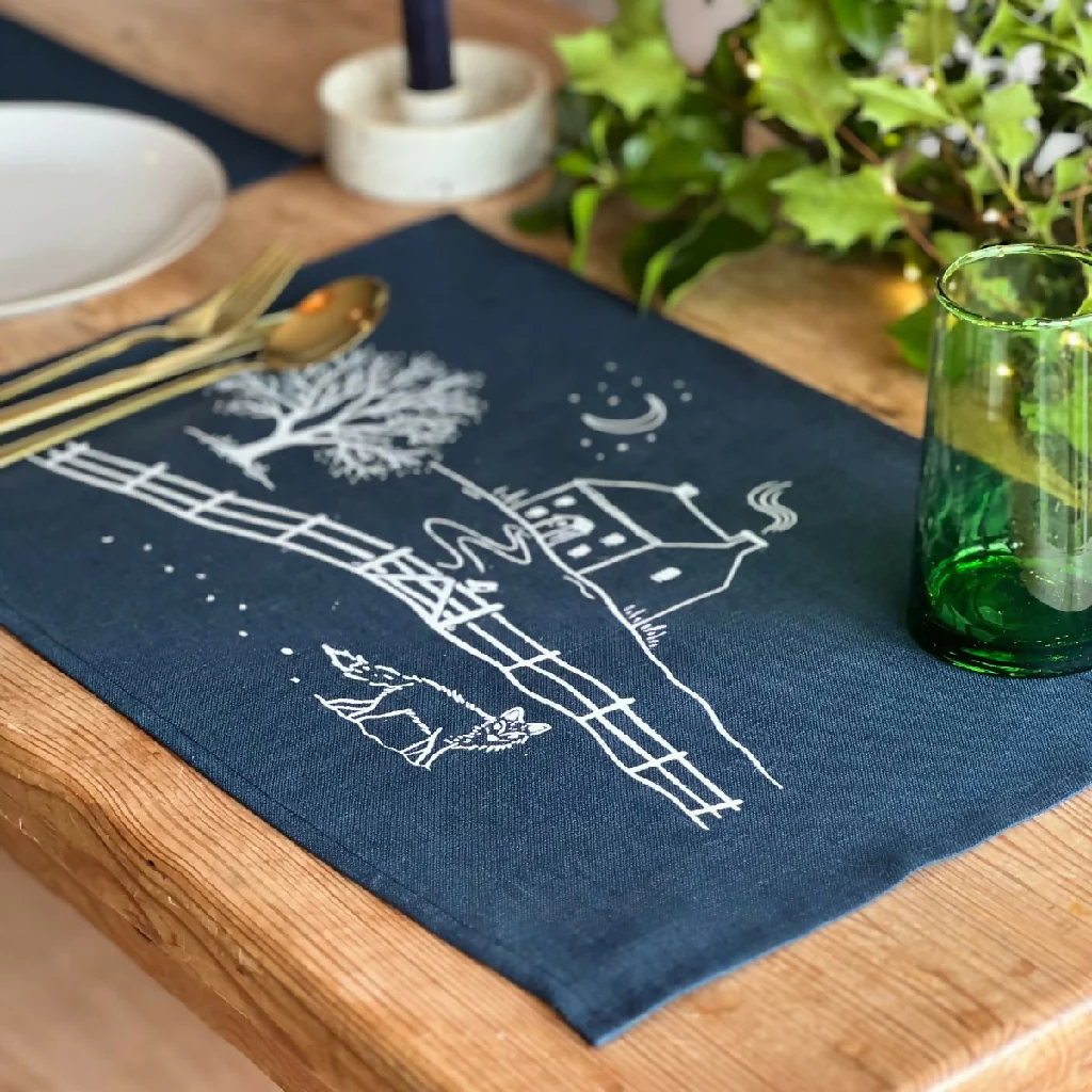 Winter Fox Linen Placemats - Set of two - Image 3