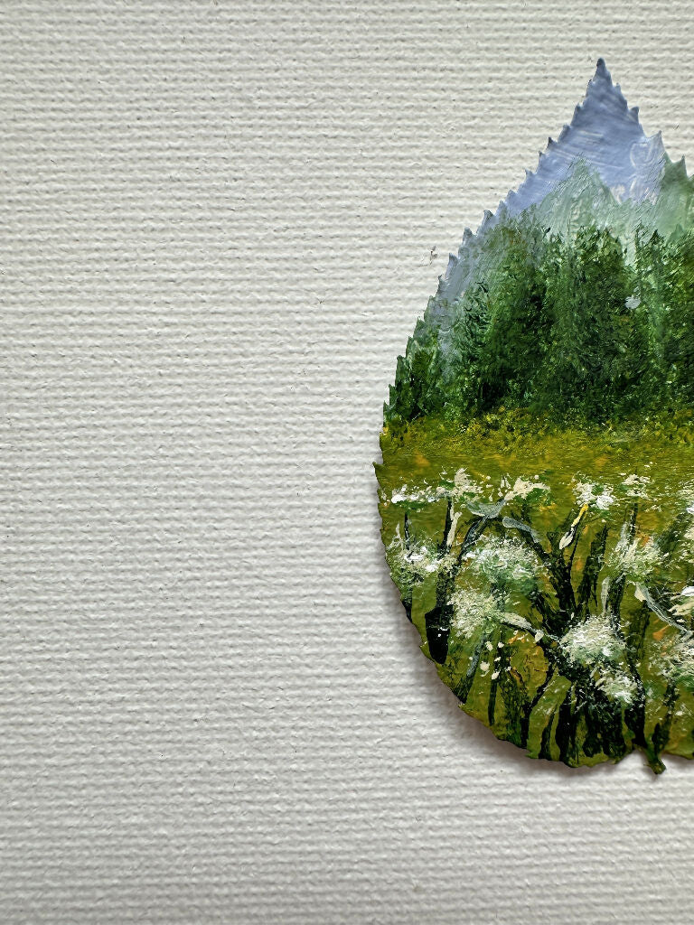 Wish Field Acrylic Leaf Art 12x17cm Frame in White - Image 3