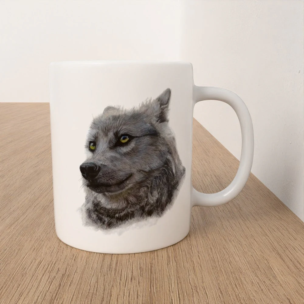 Wolf Mug - Wildlife Artwork - Image 2