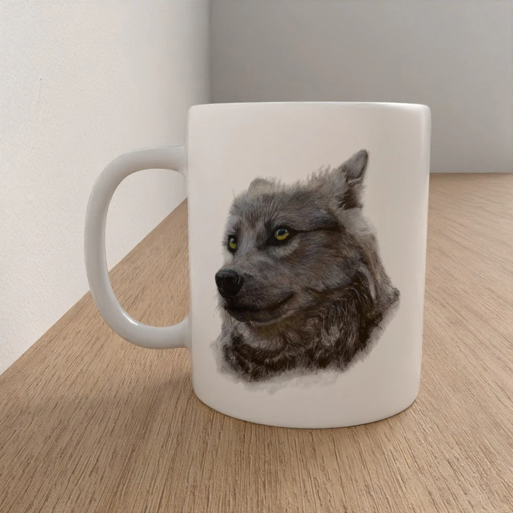 Wolf Mug - Wildlife Artwork - Image 3