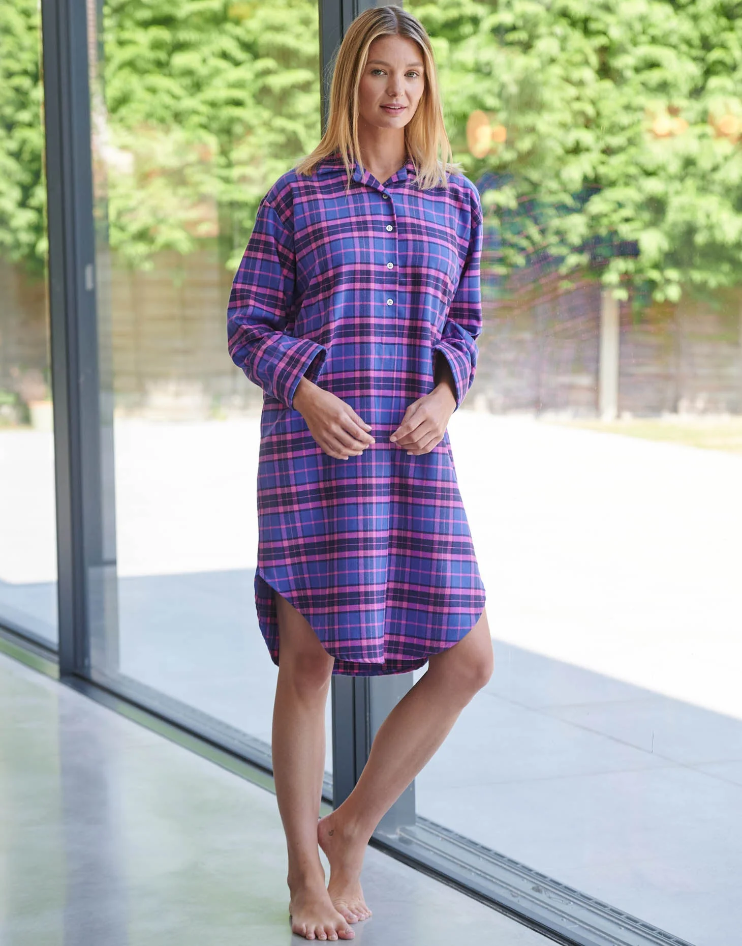 Women's Brushed Cotton Nightshirt – Lomond Tartan - Image 2