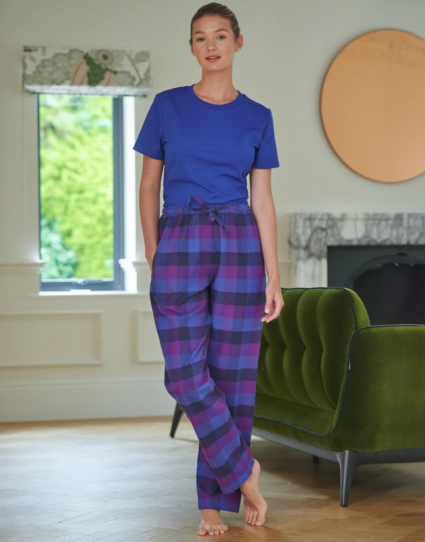 Women's Brushed Cotton Pyjama Trousers – Berwick Check - Image 2