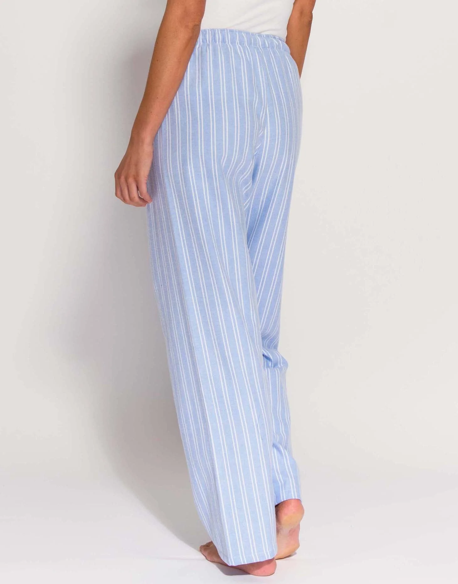Women's Brushed Cotton Pyjama Trousers - Westwood Blue Stripe - Image 3