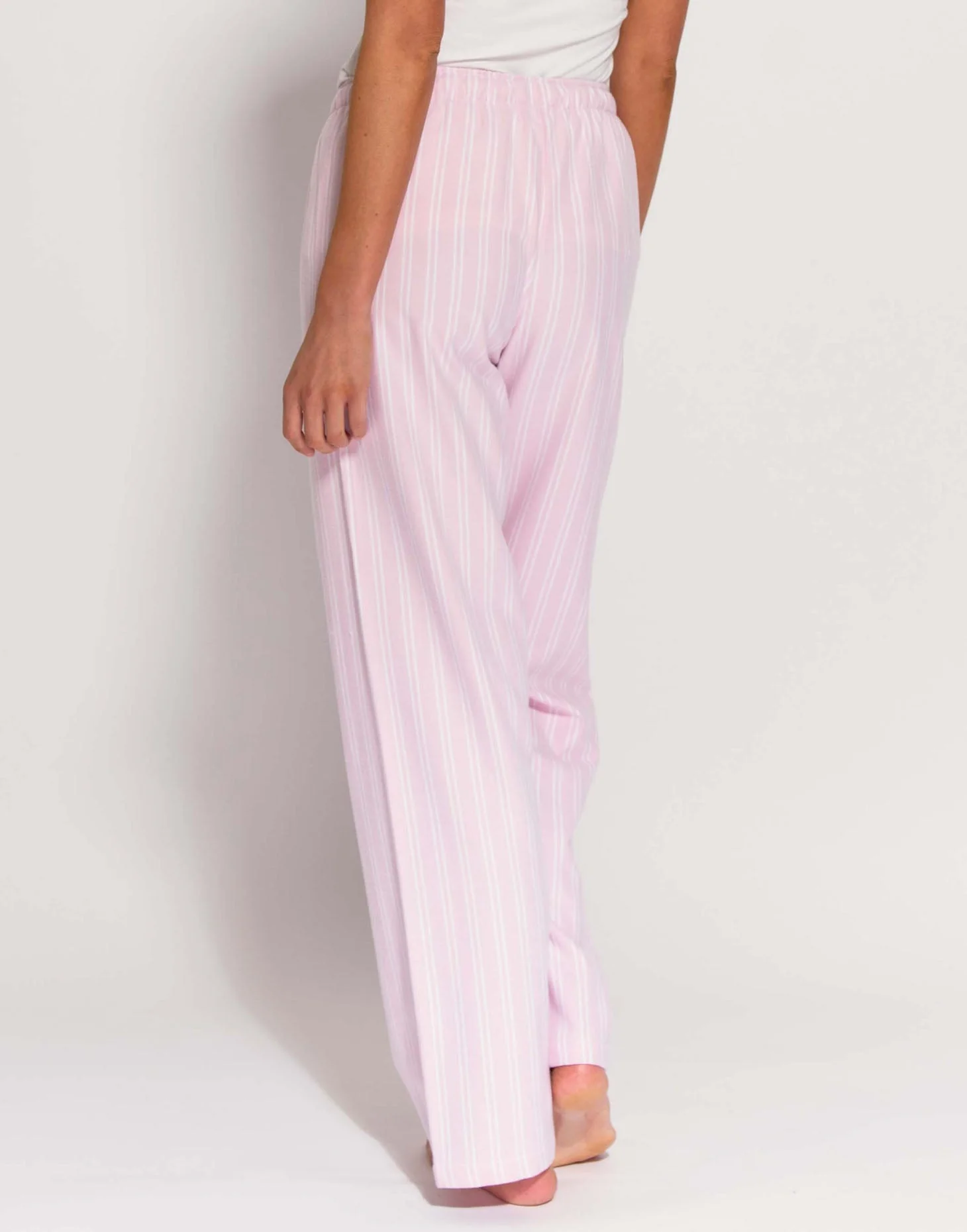 Women's Brushed Cotton Pyjama Trousers – Westwood Pink Stripe - Image 3