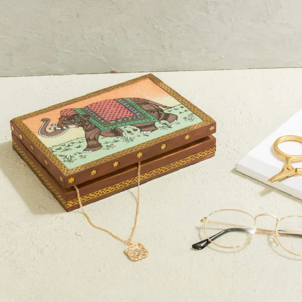 Wooden Handcrafted Elephant Jewellery Box - Image 4