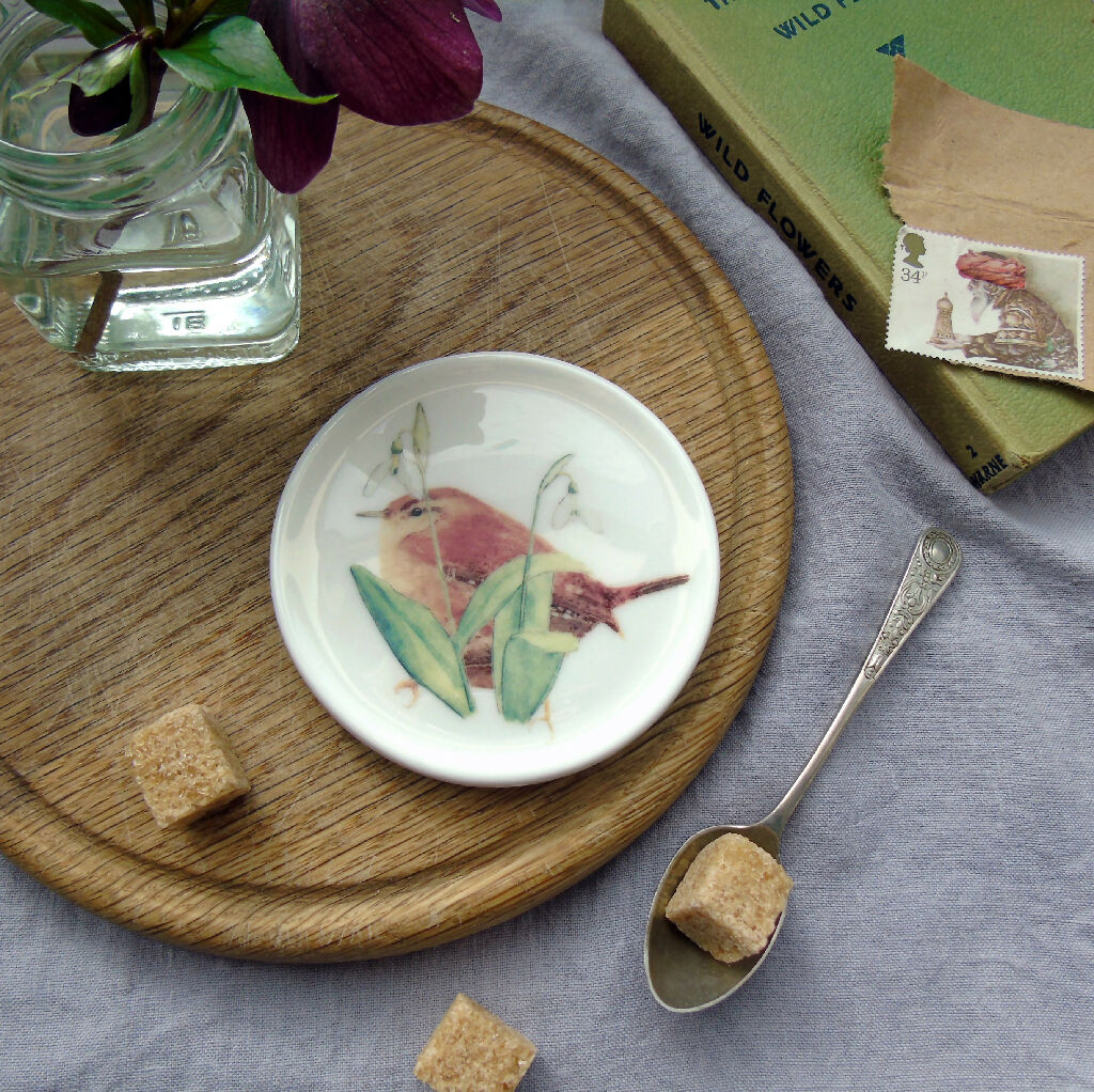 Wren and Snowdrops Fine Bone China Coaster - Image 3