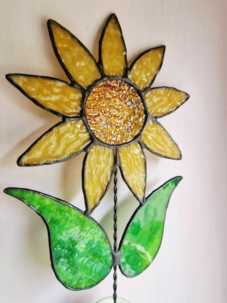 Yellow Sunflower Glass Flower Stem - Image 2