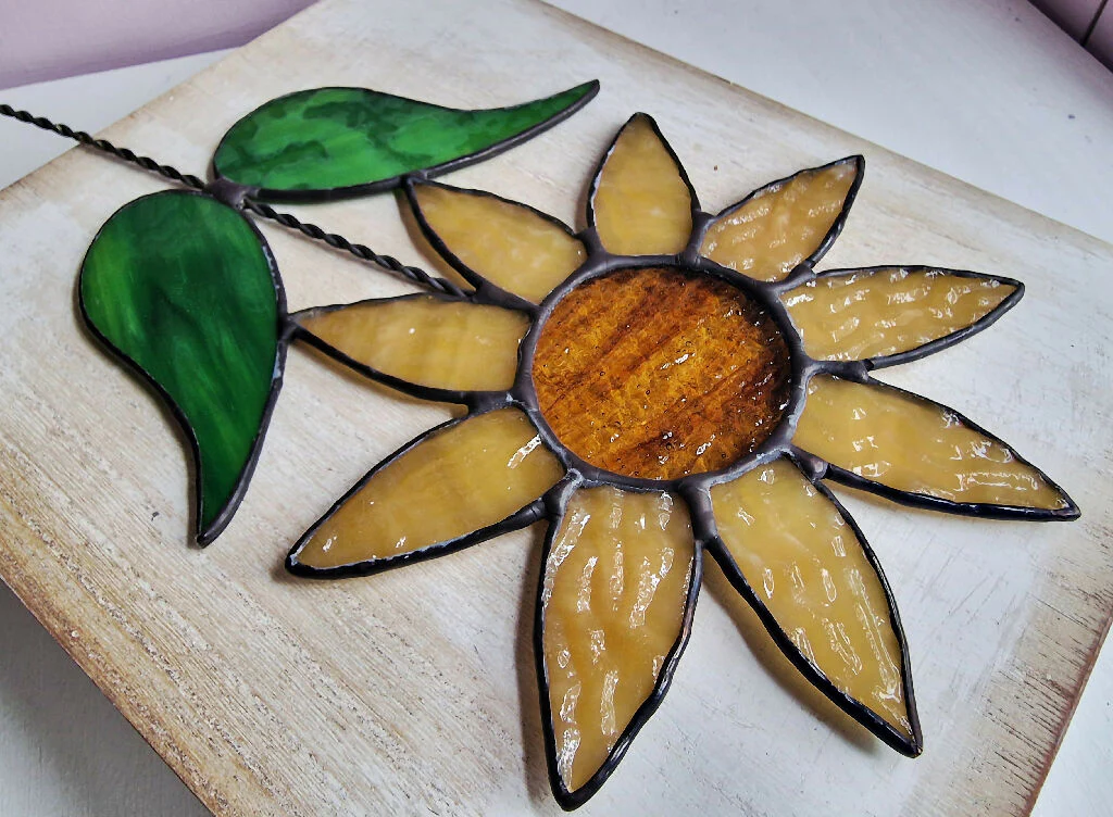Yellow Sunflower Glass Flower Stem - Image 3