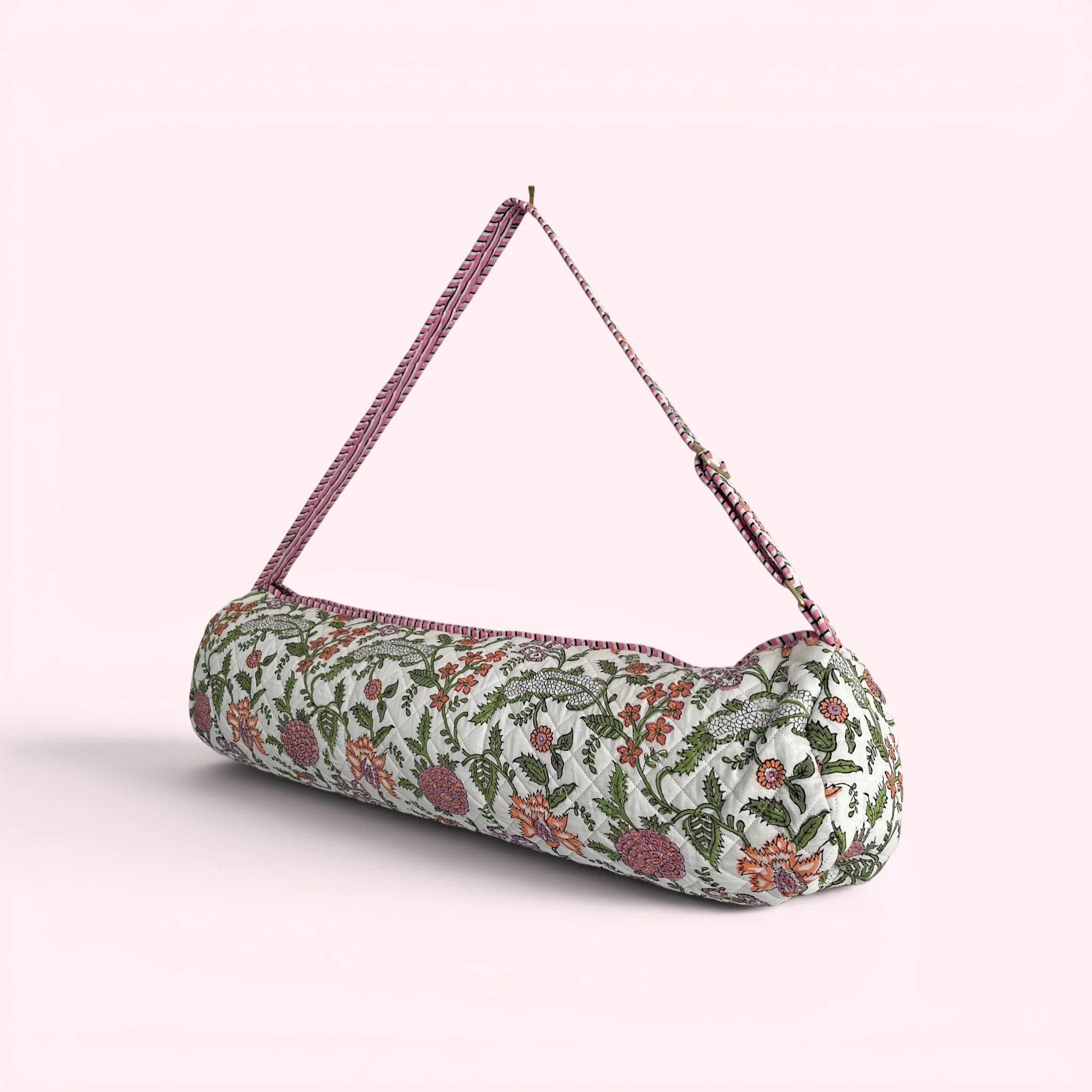 Yoga Mat Bag | White Garden Floral Print