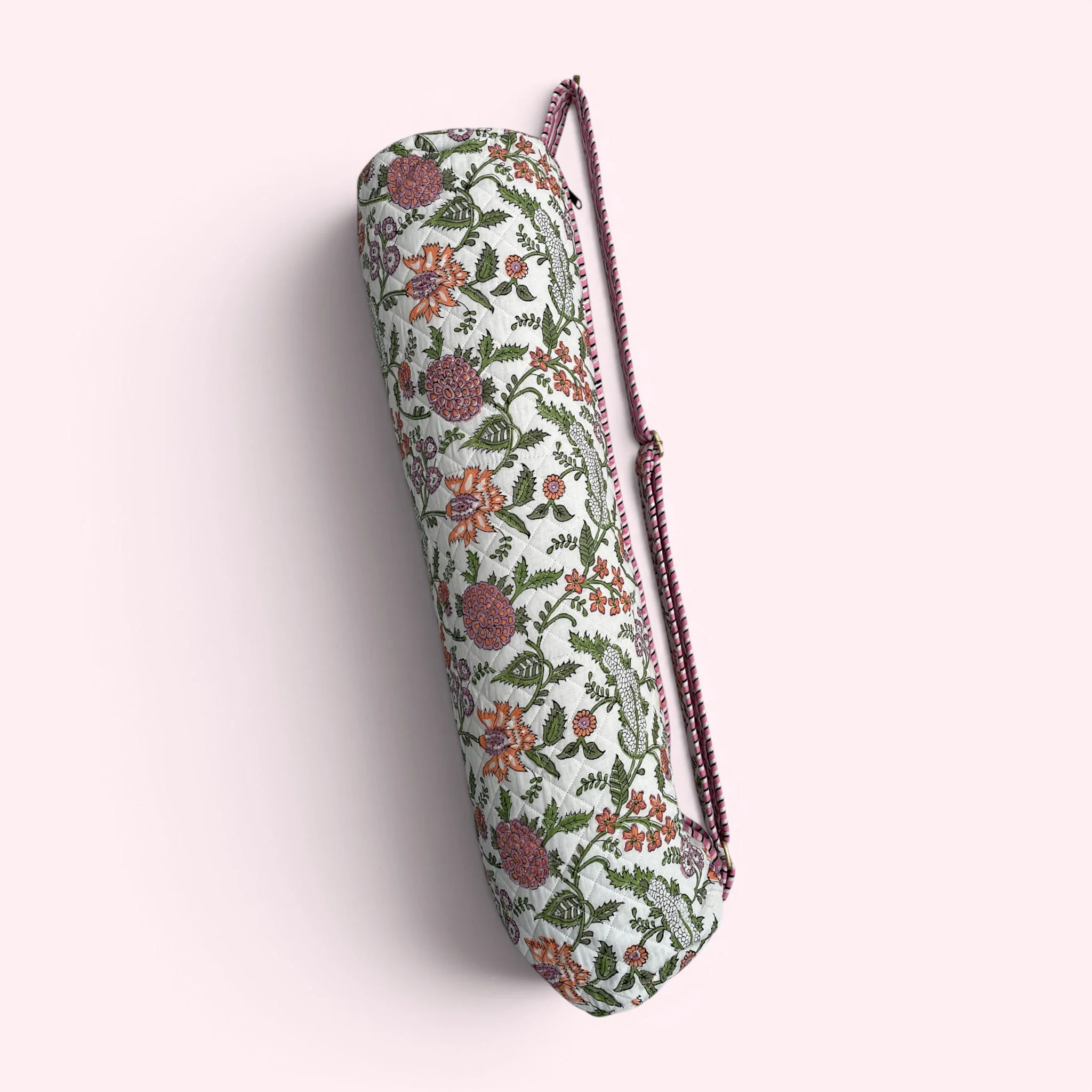 Yoga Mat Bag | White Garden Floral Print - Image 2